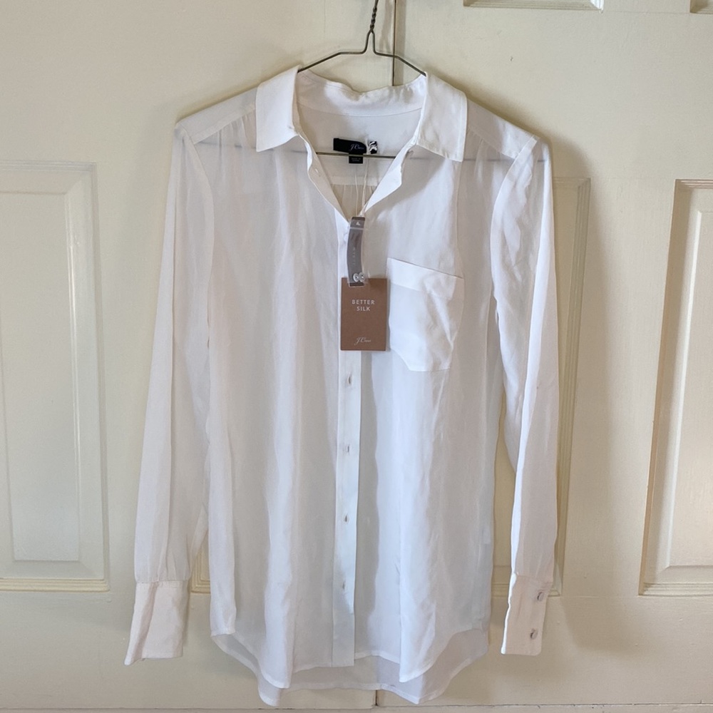 Silk button down blouse by J. Crew
